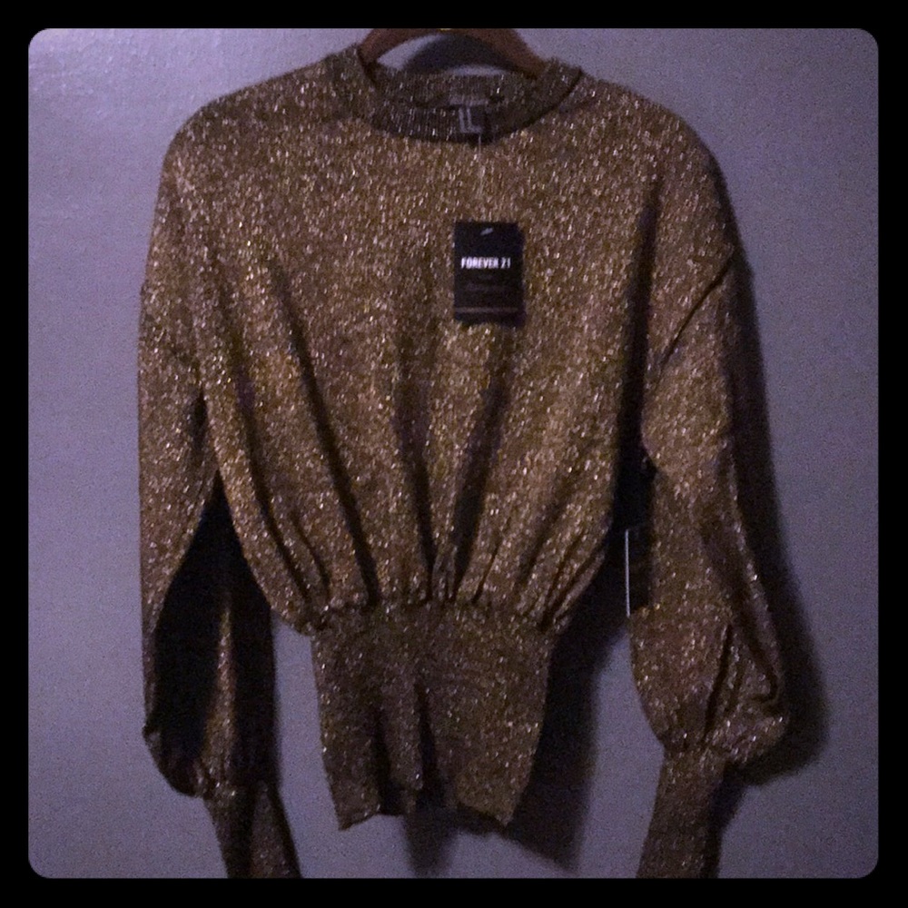Gold Sweater like top !! Super cute !!